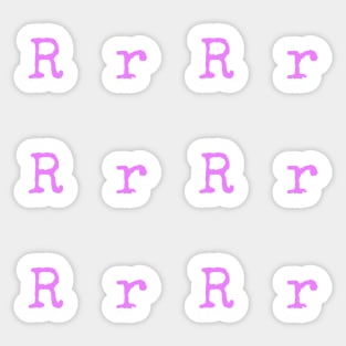 Pink Typewriter Letter R Sticker